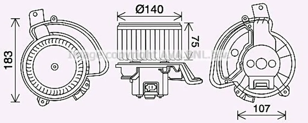 PRASCO OL8689 Moteur de ventilateur OE 6441BE pour Fiat Punto et Adam
