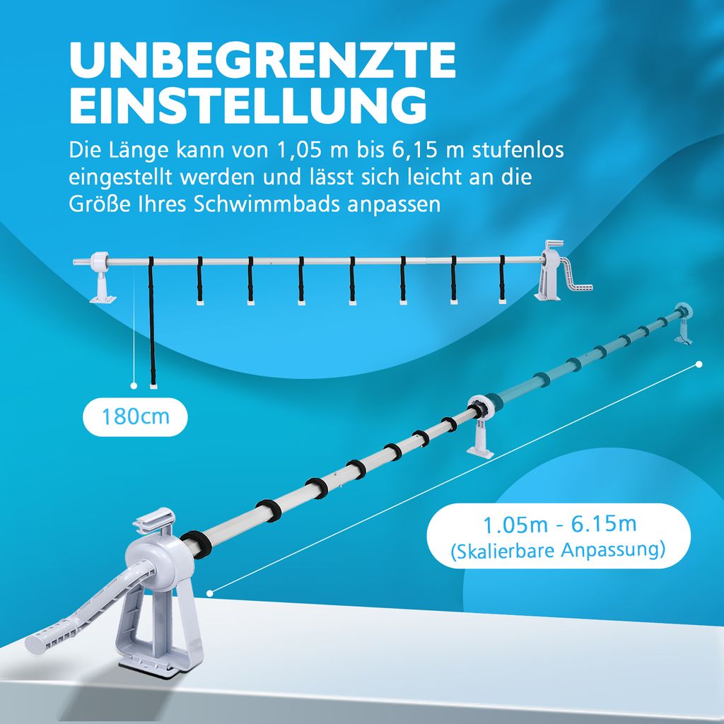 LARS360 1,05m - 6,15 m Pool Aufrollvorrichtung Pool Produktbild 6
