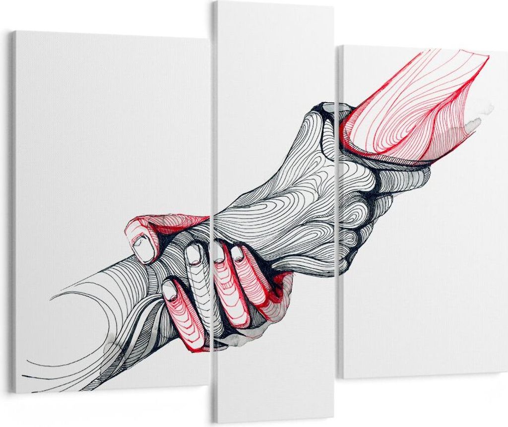 Bild auf Leinwand - Leinwandbild - Hände Partnerschaften Hilfe Unterstützung - 95x80cm - Wand Bild - Wanddeko - Leinwanddruck - Bilder - Kunstdru...