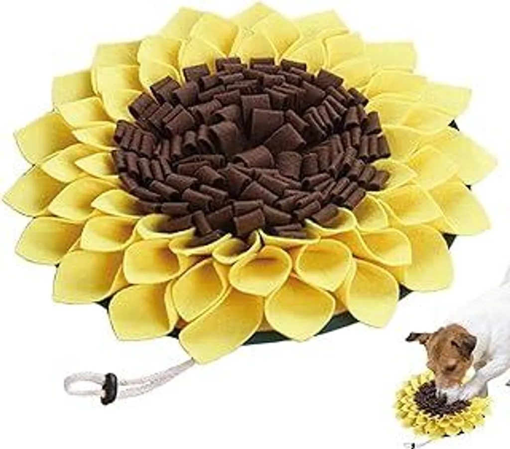 Tappetino Sniffante Girasole per Cani e Gatti | 38x38 cm Giallo