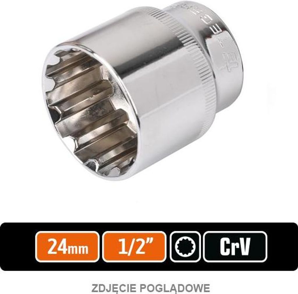 Steckschlüssel 1/2" SPLINE 24 mm / TEGER