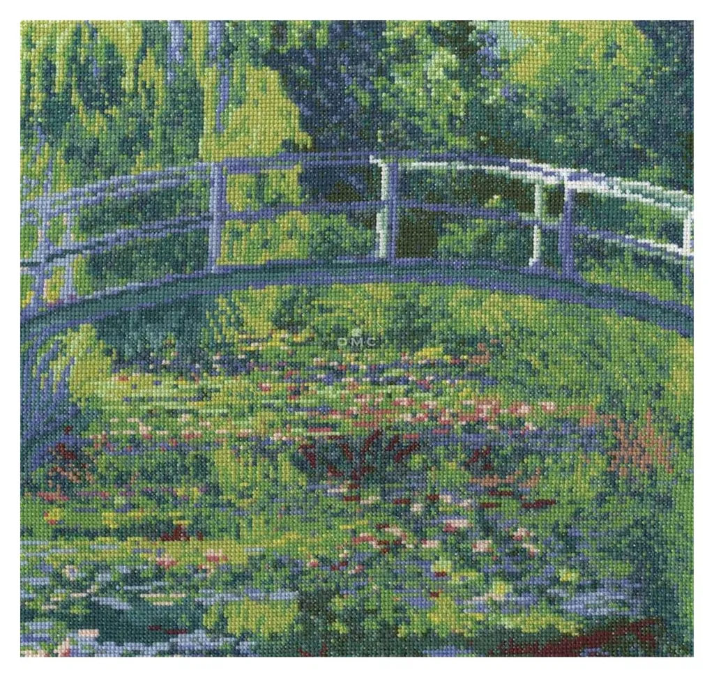 Kit point de croix DMC Étang de nénuphars Claude Monet 30x28,7 cm