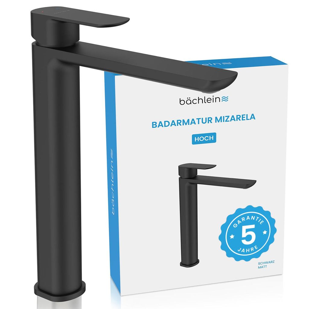 Miscelatore alto per bagno Mizarela - nero | Miscelatore Immagine del prodotto 