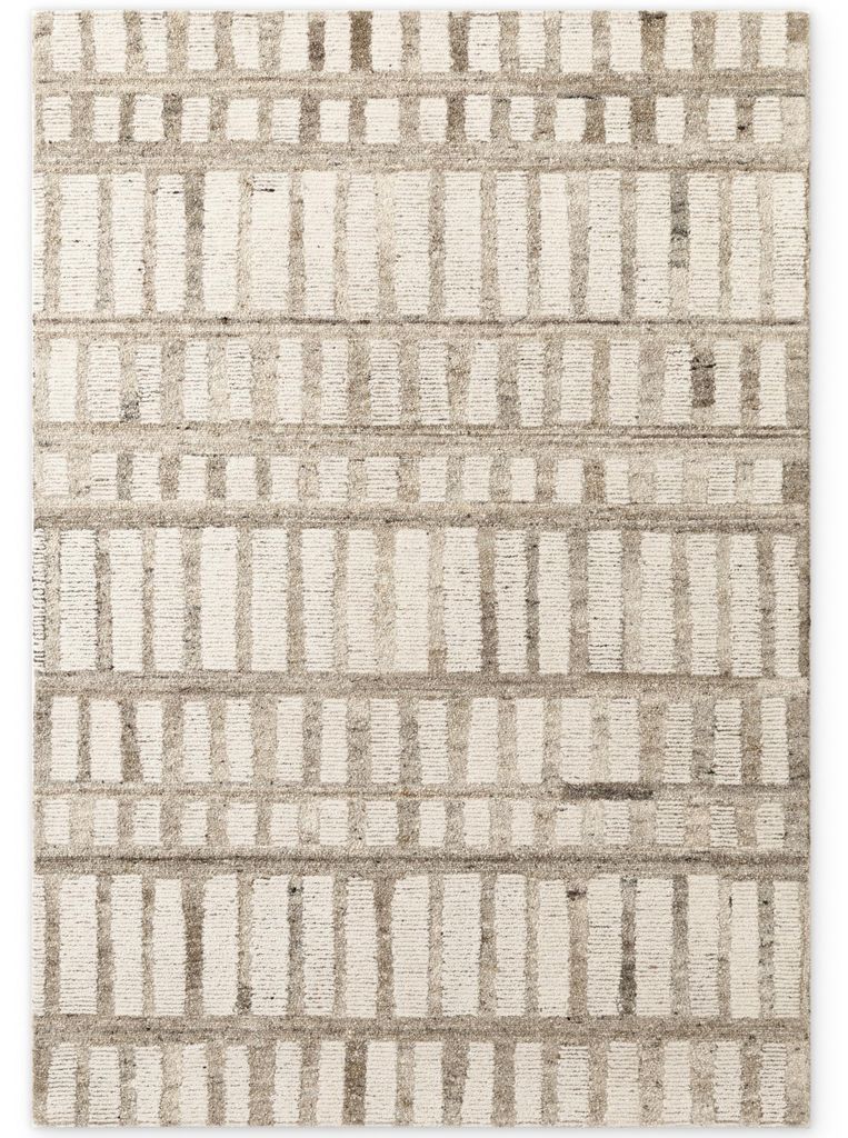 Vikosa Boho 1.0 Wollteppich Linara Streifen, Karo, Natur Produktbild 
