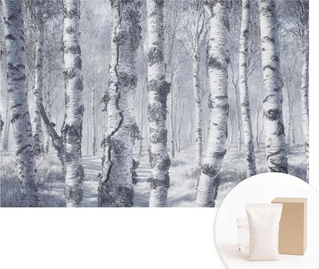 Fototapete - Wandbilder für Wohnzimmer - 104x70 cm - Dekorative Wandfolie - Modernes Design für Wanddekoration - Tapeten für Innenräume - Frost...