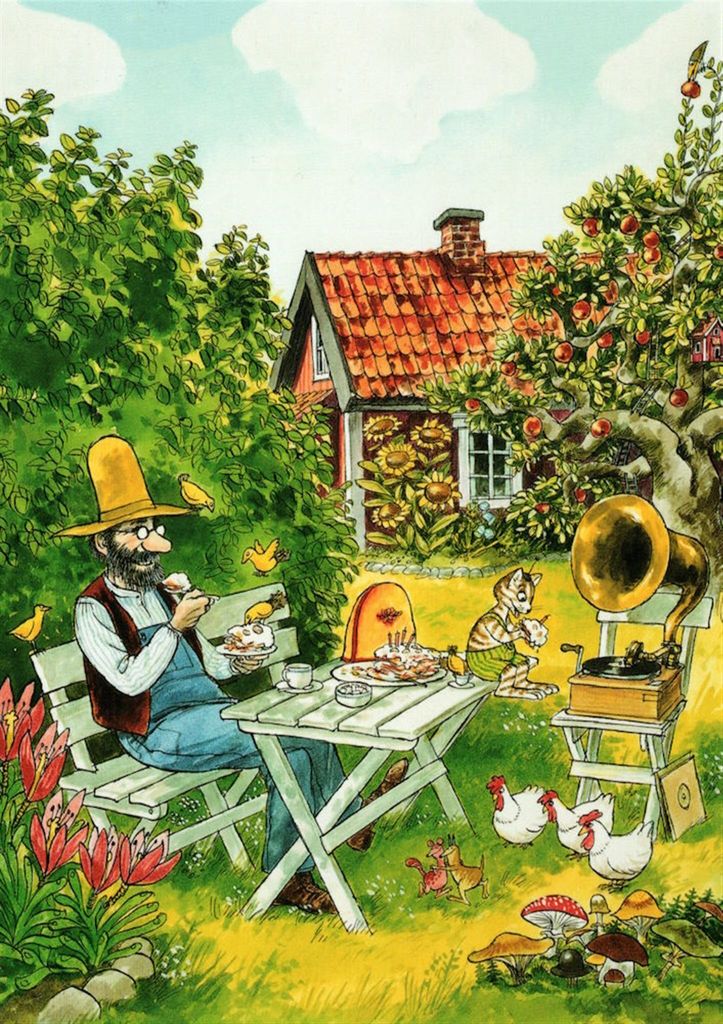 Postkarte "Pettersson und Findus: Pfannkuchenessen" Produktbild 1