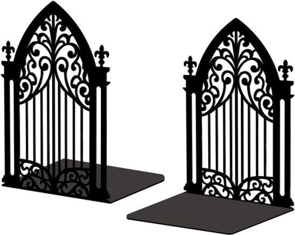 Metallische gothic Bügel, schwarz, Bücherregal für Büro, Küche, Wand und Bibliothek, 1 Stück