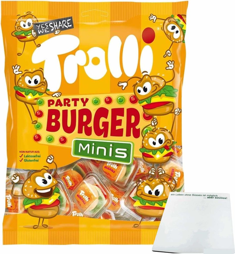 Trolli Mini Burger Party (170g Beutel) + usy Block