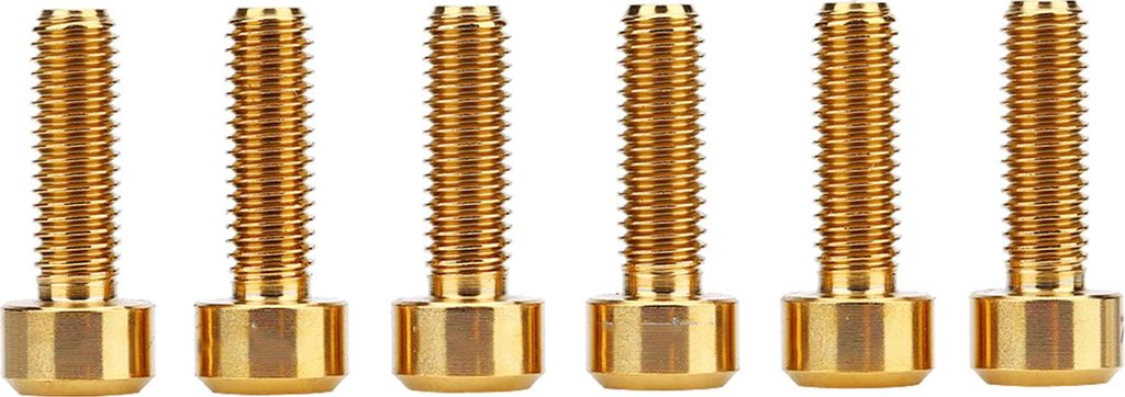6pcs Set M5*16 mm Titanlegierrad Bike Fixe Stammschrauben für Fahrradberg (Gold)