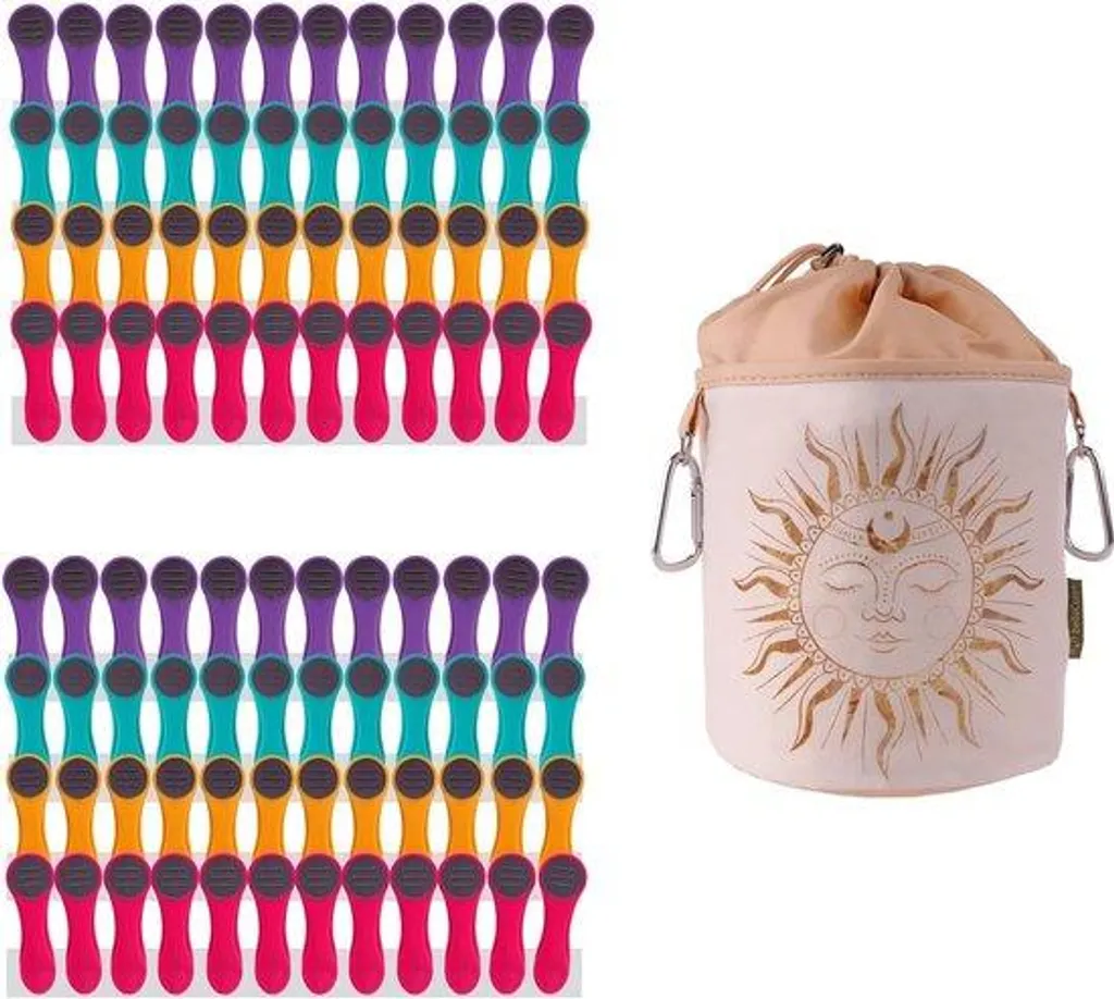Pinces en acier inoxydable anti-rouille Lot de 96 souples multicolores