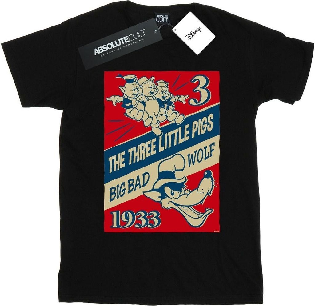 Disney - "And The Big Bad Wolf" T-Shirt für Damen BI17665 (L) (Schwarz)