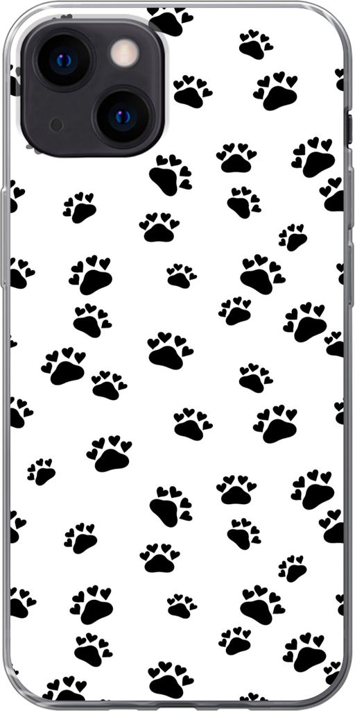 MuchoWow Handyhülle Schutzhülle Hülle für Telefoonhoesje iPhone 13 Muster - Katze - Pfoten - Jungen - Mädchen - Kinder - Kind Silikon Softca...