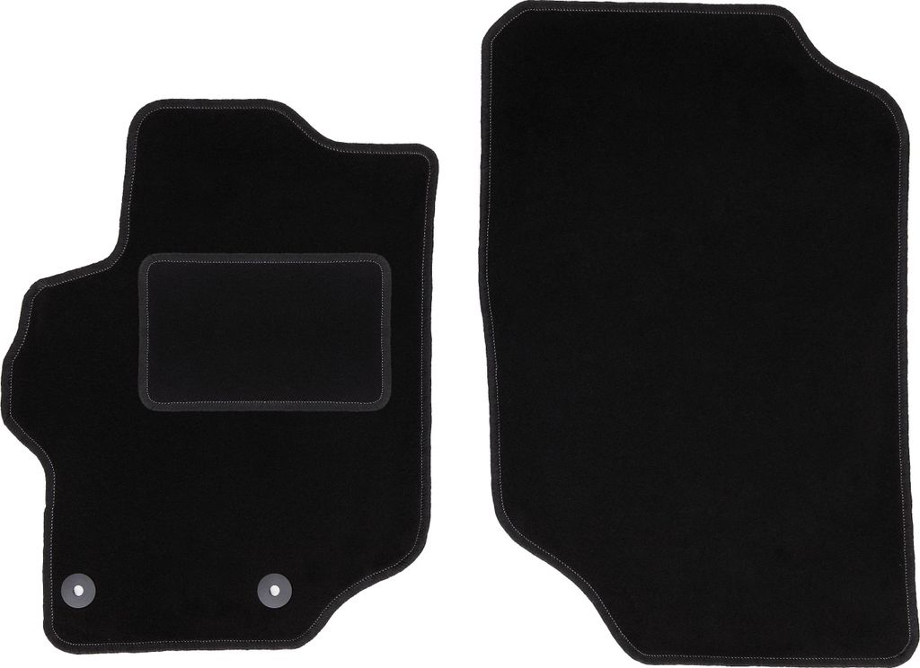 Velours-Fußmatten Vorne passend für Peugeot 301 (Limousine, Bj. 2012-) – schwarz, passgenau, mit Befestigungen set 2 Stk. - STANDARD