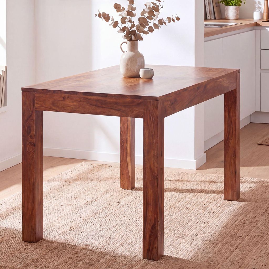 FineBuy Jídelní stůl obdélníkový 120 cm Sheesham masiv - Obrázek produktu 