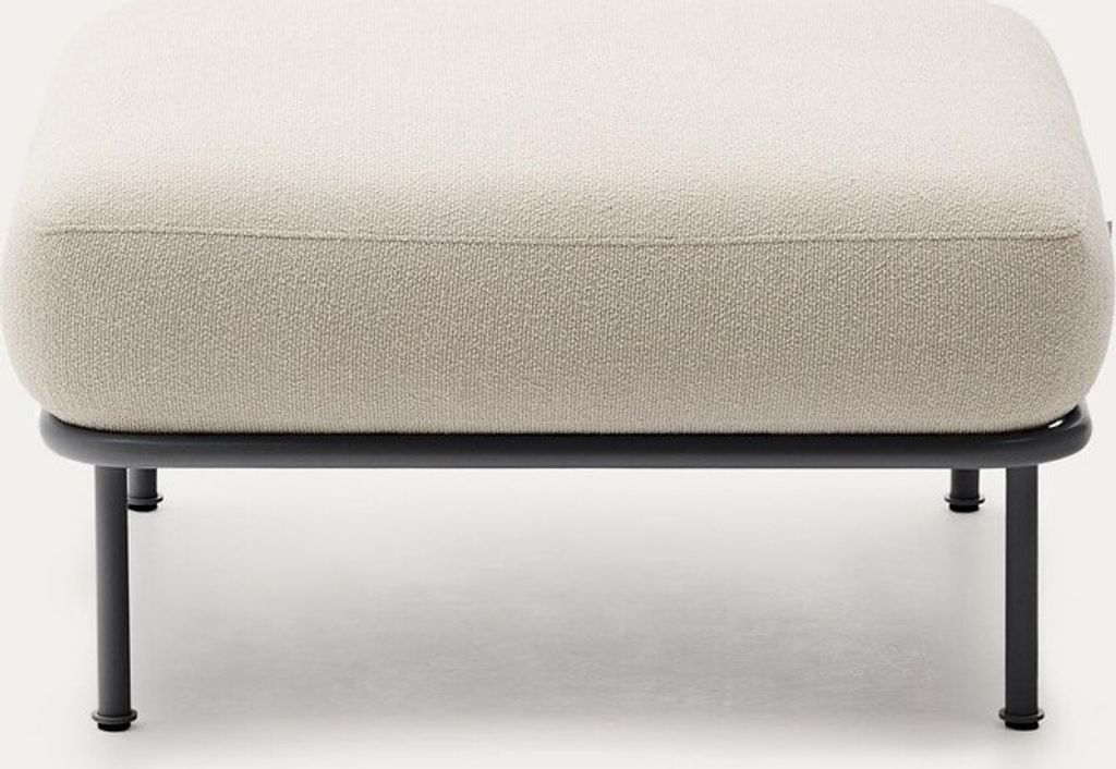 Fußstütze Aurum 85 x 85 x 44 cm Metall Bouclé Beige