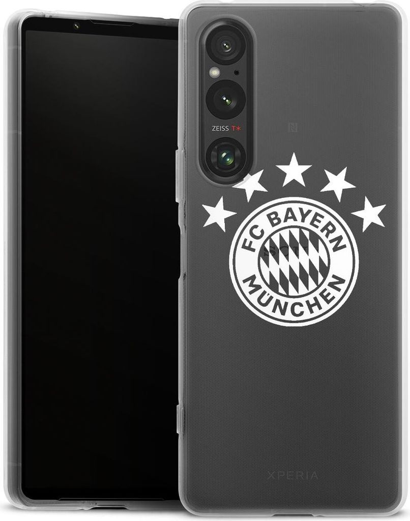 DeinDesign Handyhülle für Sony Xperia 1 V Silikon Hülle Case Smartphone Schutzhülle FC Bayern München FCB transparent