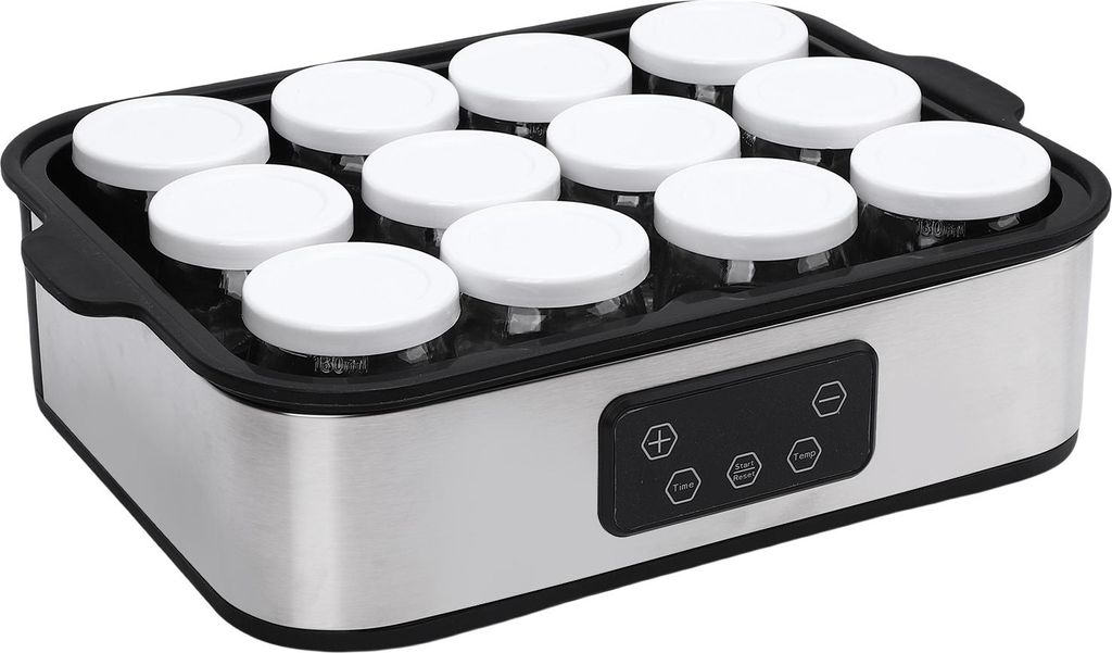Elektrische Joghurt-Maschine 0-48h Timer Automatische Joghurt-Maschine konstante Temperatur mit 12 Stück 180ml Becher EU-Stecker 220V