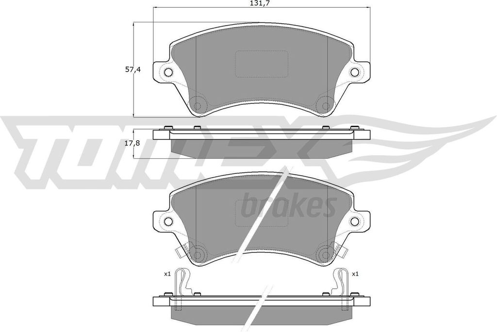 TOMEX brakes Bremsbeläge Satz Vorne Bremsklötze für TOYOTA COROLLA (ZZE12, NDE12, ZDE12) TX 13-74