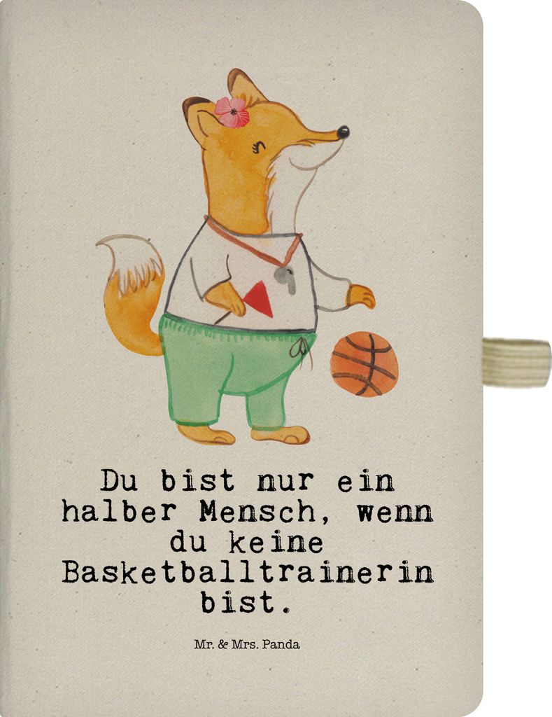 Mr. & Mrs. Panda notizbuch Basketballtrainerin Herz - Transparent - Geschenk, Reisetagebuch, Basketball, Journal, Basketballcoach, Verein, Sport, N...