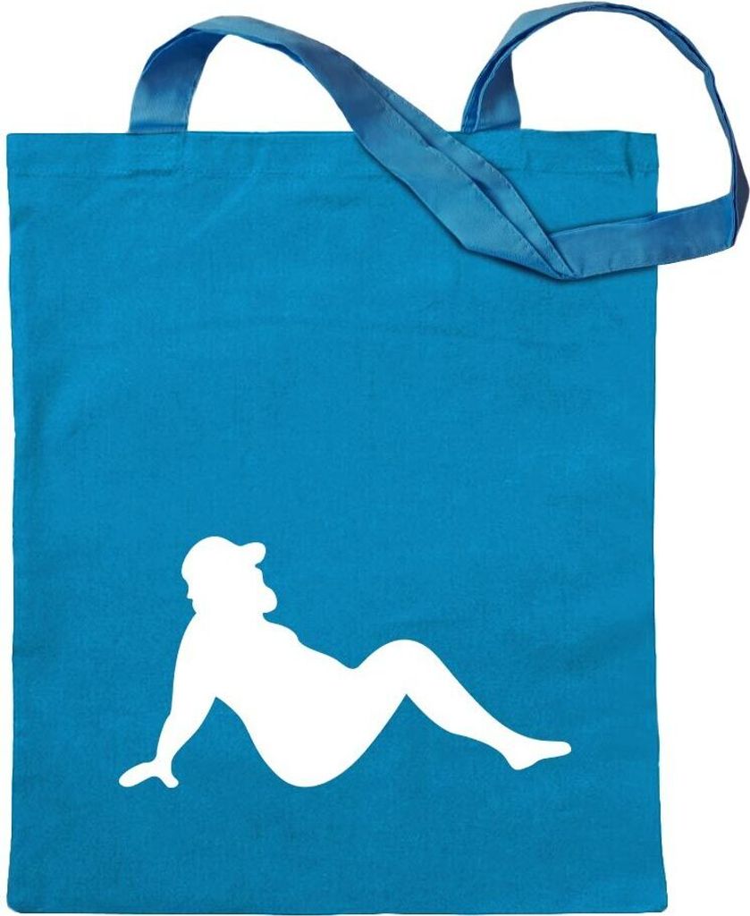 Kiwistar - Baumwolltasche - hellblau - Körperkult Fett - Tragetasche Stoffbeutel Umhängetasche langer Henkel
