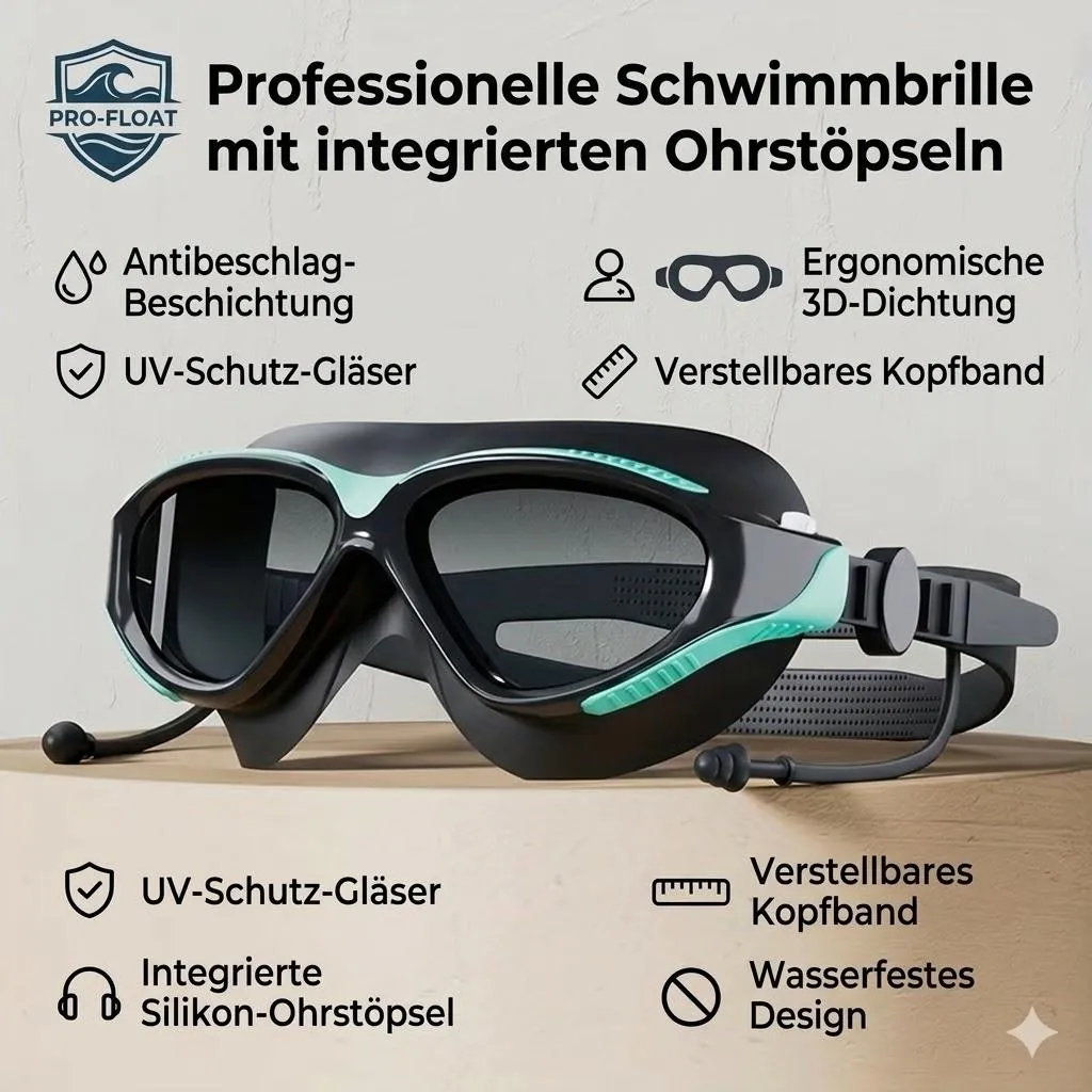Lunettes de natation pour entraînement intensif turquoise anti-buée
