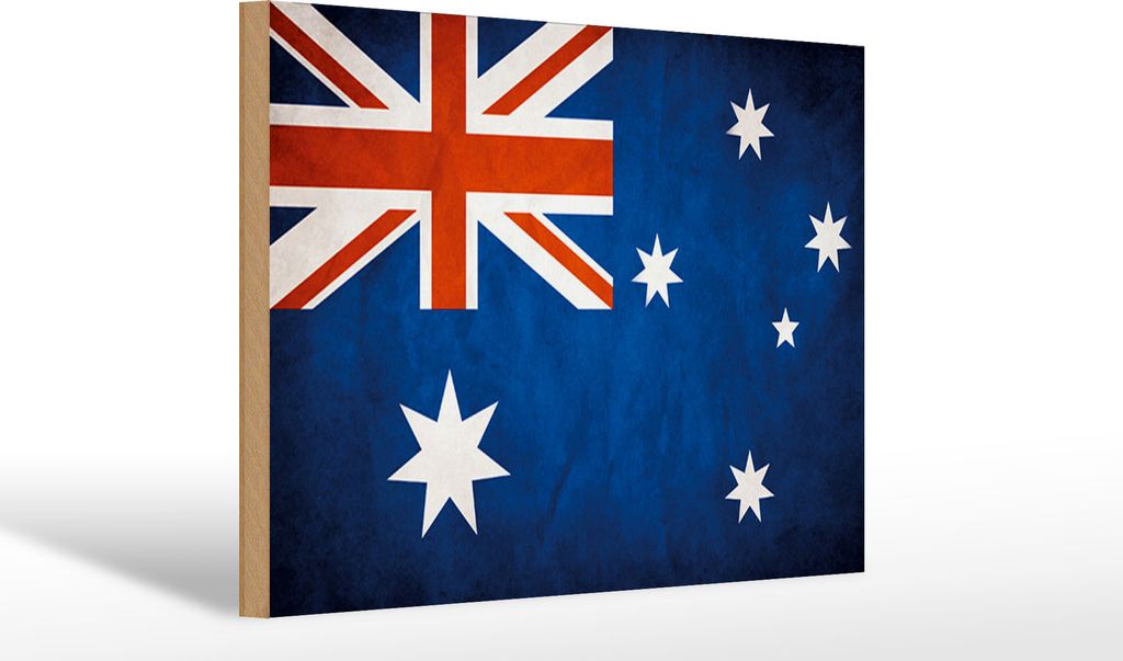 Holzschild Flagge Australien, 30x20 cm, Holzschilder Fahne Nationalität