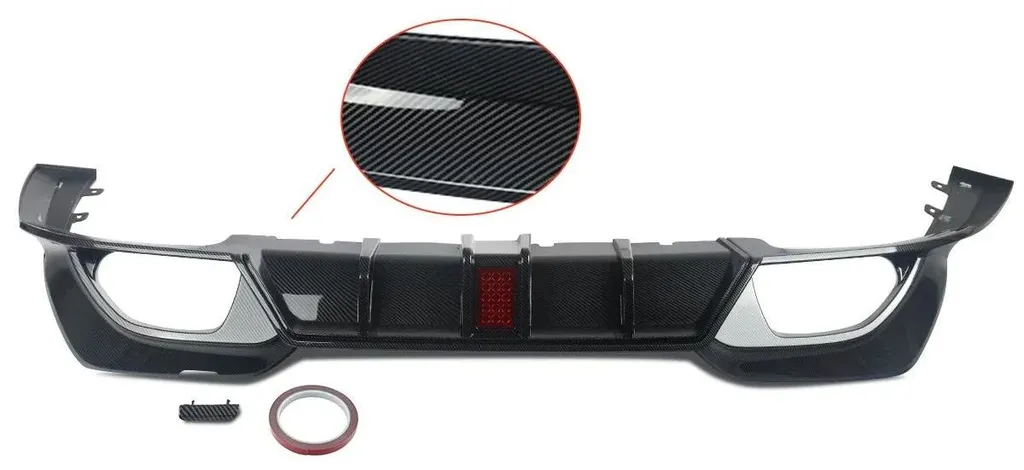 Diffuseur de pare-chocs arrière en ABS style carbone pour Série 3 Berline