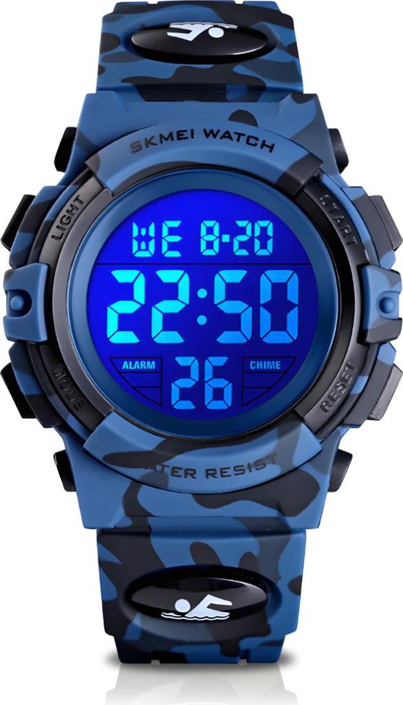 Digitale Kinderuhren, wasserdichte Outdoor-Sportuhren für Jungen, Mädchenuhren, Wecker, Stoppuhren, Kalender für Jungen und Mädchen, Uhren, Kin...