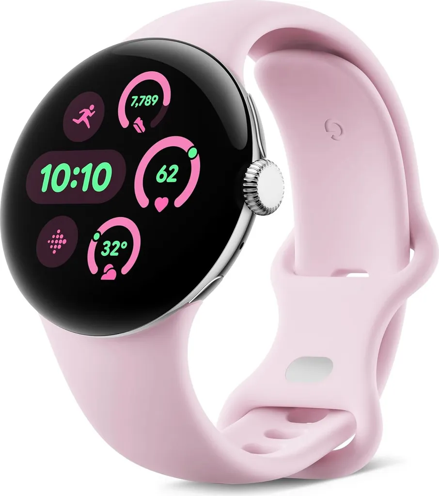 Google Pixel Watch 3 Wifi Argent avec Bracelet Gâteau d'Anniversaire CW