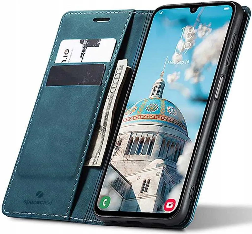 Test Custodia SPACECASE Samsung Galaxy A25 5G Blu Portafoglio