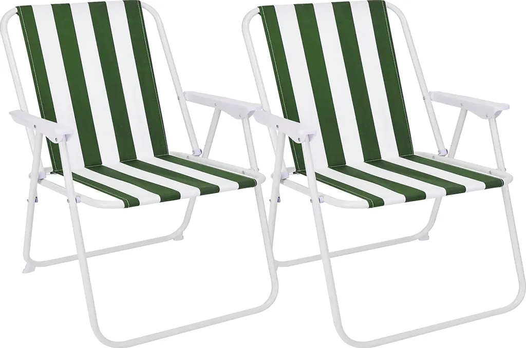 Chaise de camping pliable anti-enfoncement en métal solide set de 2
