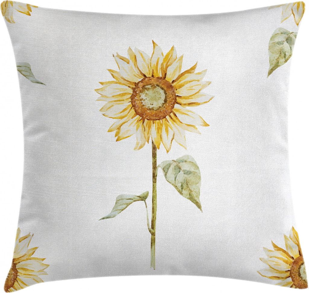 ABAKUHAUS Sonnenblume Kissenbezug, Aquarell Blumenkunst, Waschbar mit Reißverschluss Kissenhülle mit Farbfesten Klaren Farben Beidseitiger Druck,...
