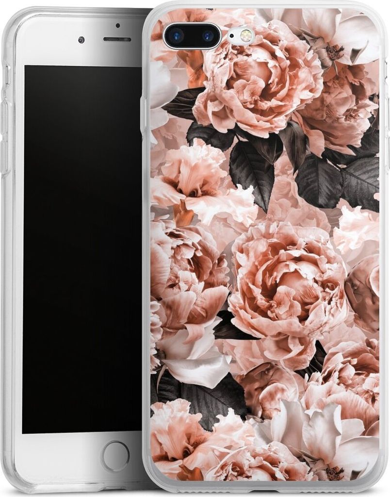 DeinDesign Handyhülle für Apple iPhone 8 Plus Silikon Hülle Case Smartphone Schutzhülle Blume Rose Vintage