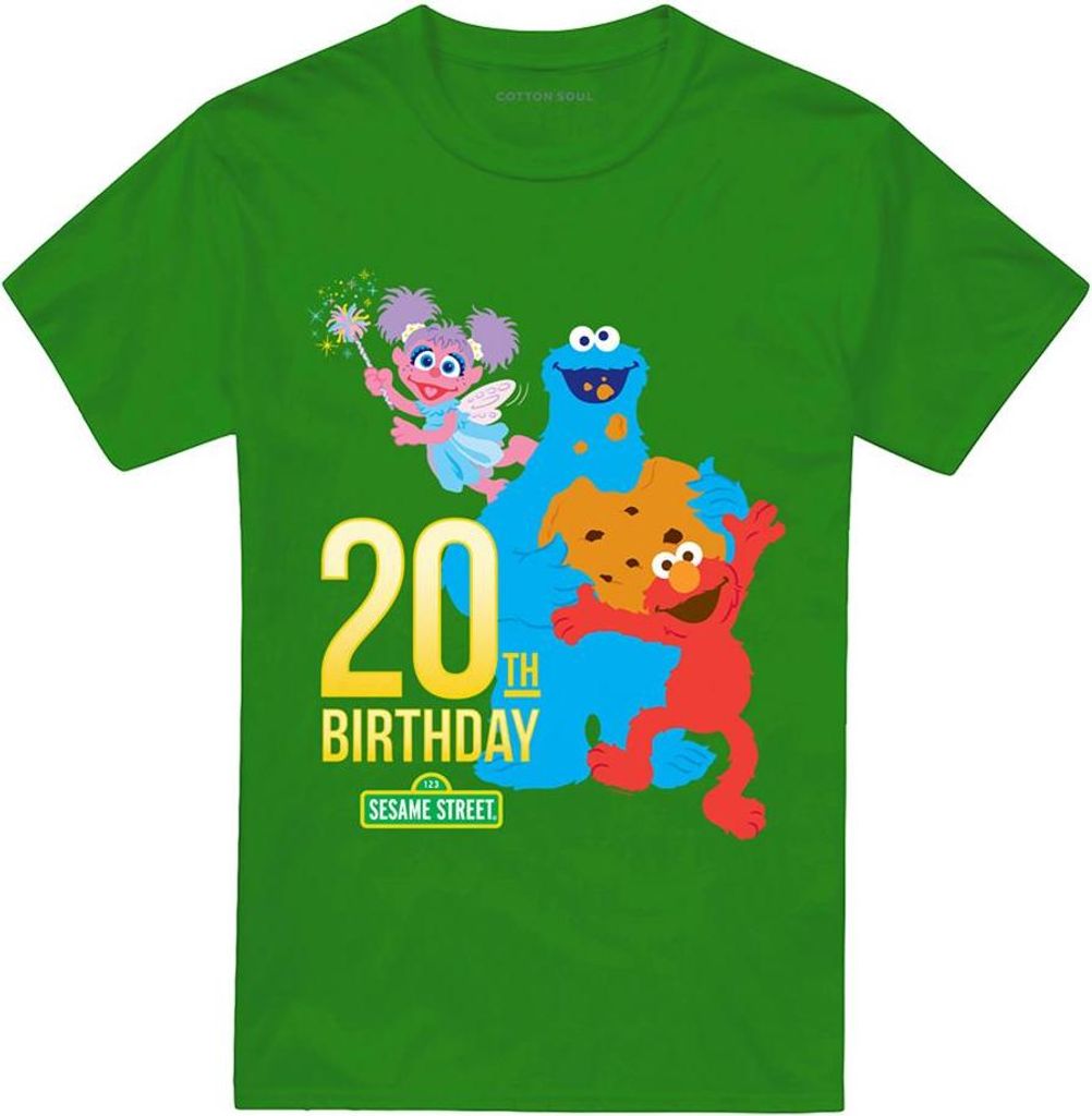 Sesame Street - T-Shirt für Herren/Damen Uni, 20. Geburtstag TV28966 (M) (Irisches Grün)