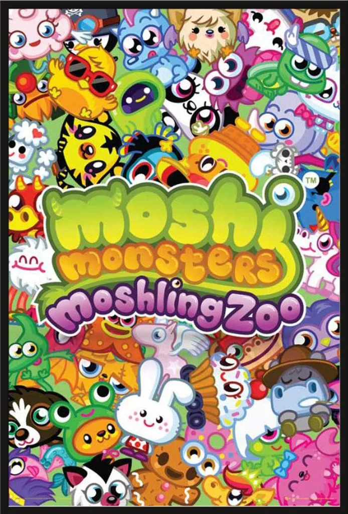 Poster Moshi Monsters Zoo de Moshling avec Cadre Shinsuke Maxi Noir