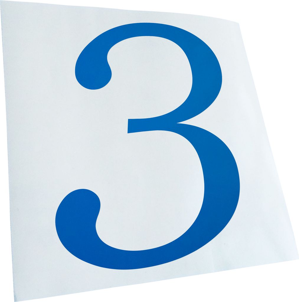 Kiwistar - Autoaufkleber - Zahl 3 - Zahlen Nummern Heckscheibe - Aufkleber für Auto Kfz Fahrrad, LKW, Truck Mofa