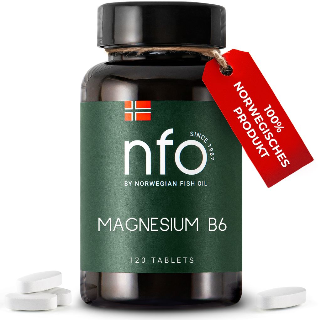 NFO Magnesium B6 – Hochwertiger Magnesium-Komplex mit Zink und Vitamin B6 [120 Tabletten]