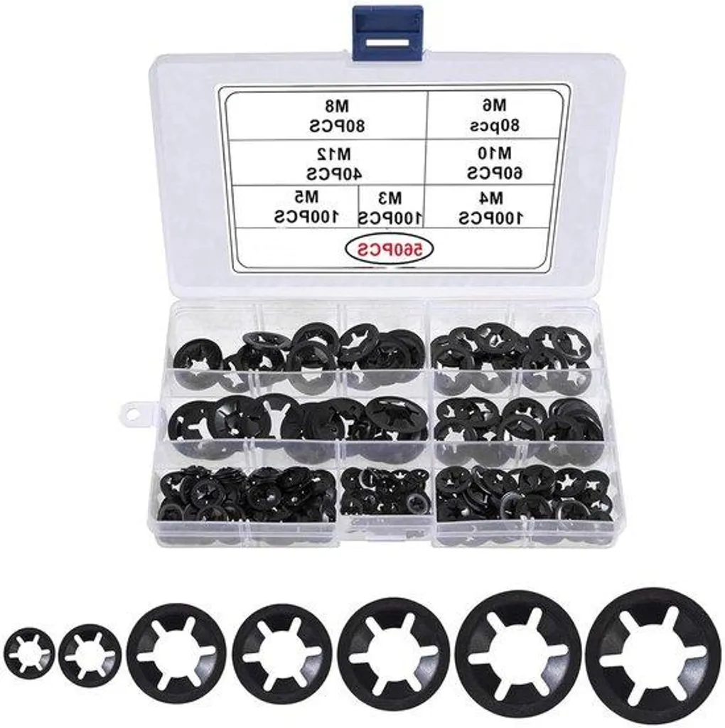 Jeu de vis Starlock noires avec embouts Borbits M3 à M12 - Kit complet