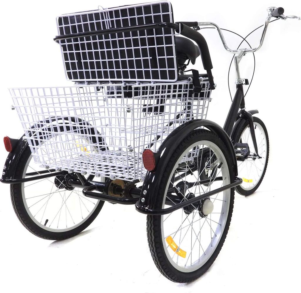 20 Zoll Erwachsenen Dreirad - Mit Korb & Kindersitz, Höhenverstellbar
