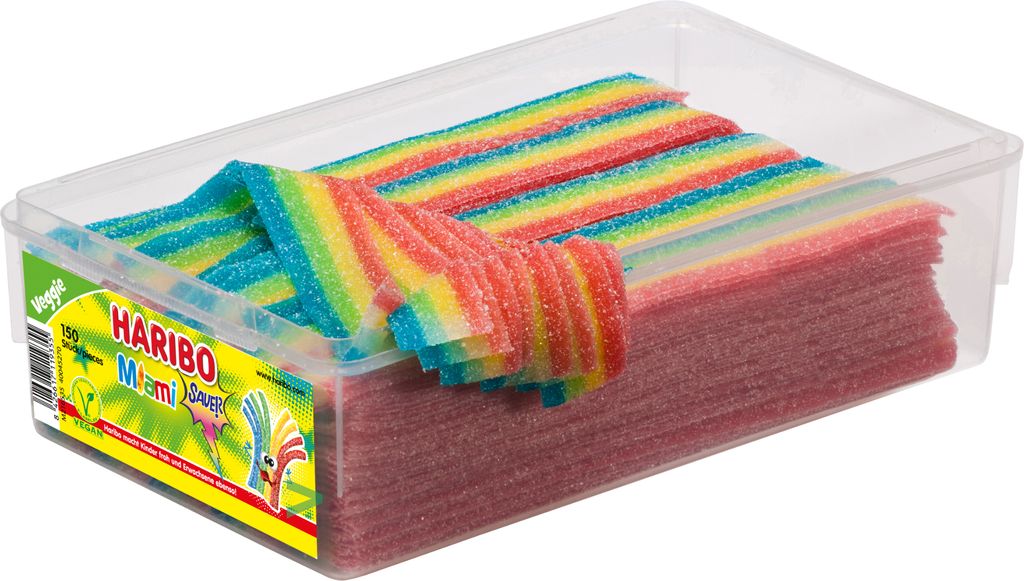 Haribo Miami Sauer Fruchtgummi Regenbogen 150 Stück Produktbild 