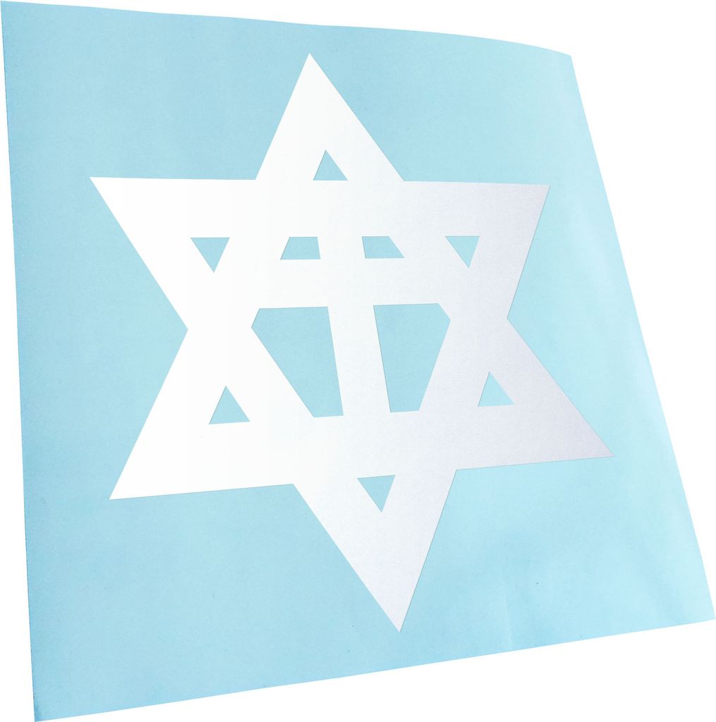 Kiwistar - Autoaufkleber - Messianische Juden D2 - Mattweiss - 60x50cm - Aufkleber für Auto, Laptop, Fahrrad, LKW, Motorrad mehrfarbig JDM Decal R...