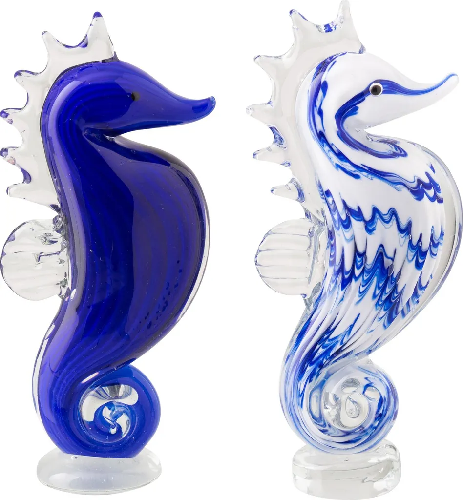 Presse-papier Hippocampe en Verre : Fini les Papiers Volants - Lot de 2