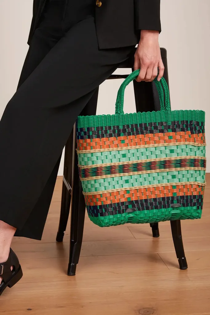 Cabas textile King Louie 09802 Puglia Simply Green robuste et chic