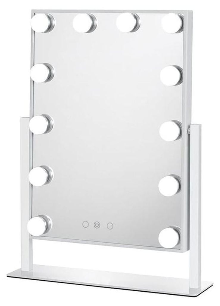 UNIQ Vanity New York Hollywood Schminkspiegel mit LED Beleuchtung - Dimmbarer Kosmetikspiegel mit 3 Lichtmodi, Weiß