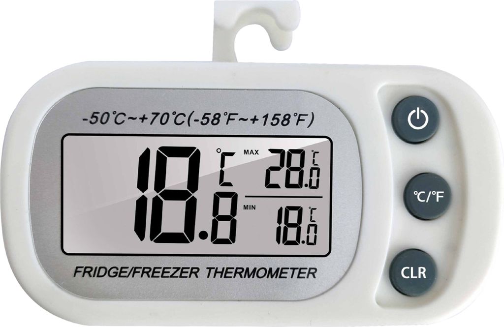 Digitales Kühlschrankthermometer mit großem LCD-Display, magnetischer Aufhängung, wasserdicht, für Kühlschrank und Gefrierschrank, elektronisc...