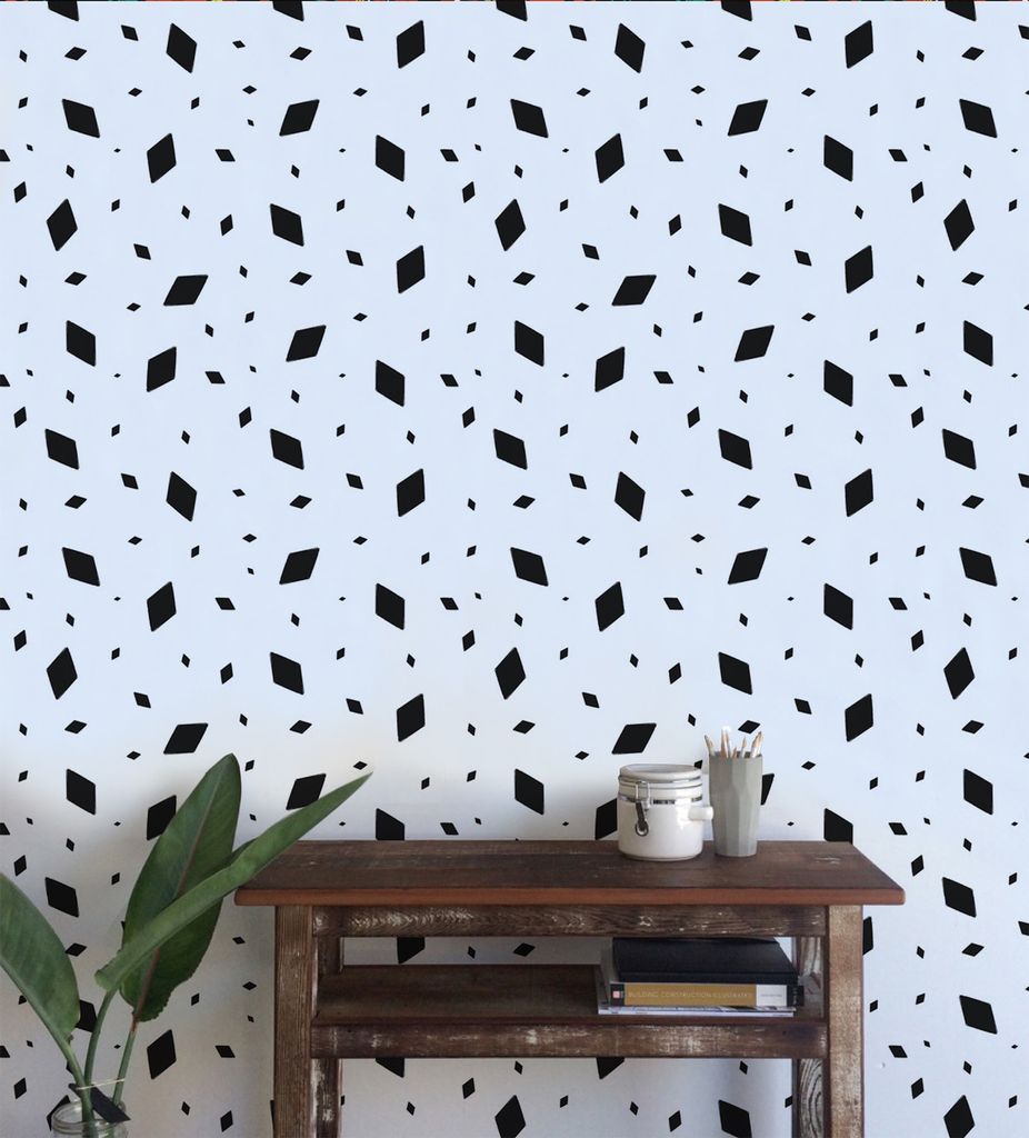 Coloray Fototapete 416x254 cm Vlies-Fototapete - Geometrischer Grunge Diamant minimalistisch