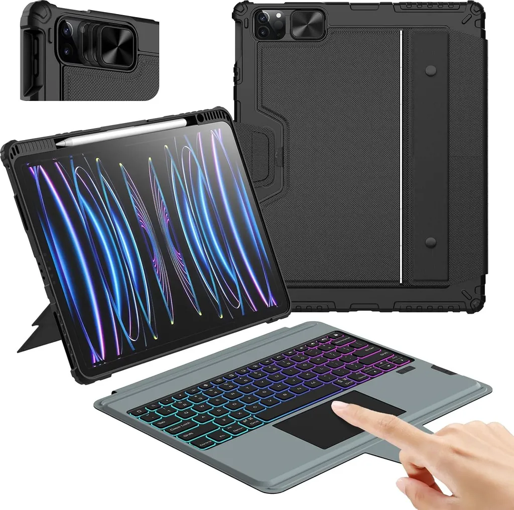 Clavier Bluetooth iPad Pro 12.9 Nillkin - Étui de protection rétroéclairé
