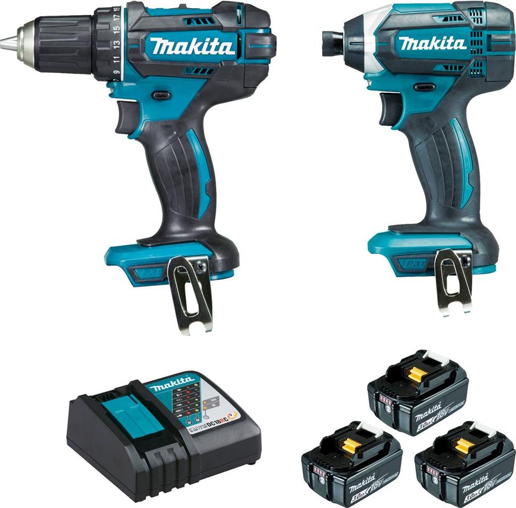 Kit 2 Outils 18v 3x3ah Perceuse Visseuse + Visseuse à Choc Image du produit 