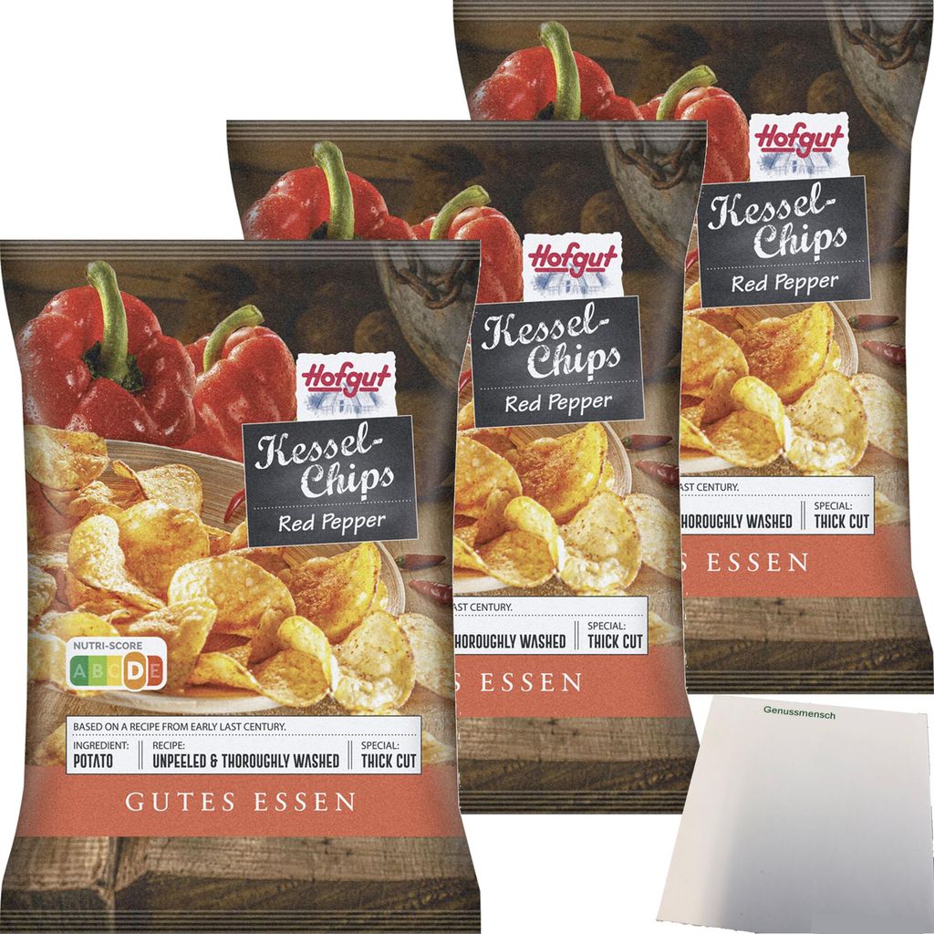 Hofgut Kessel Chips Red Pepper 3er Pack (3x150g Beutel) + Produktbild 