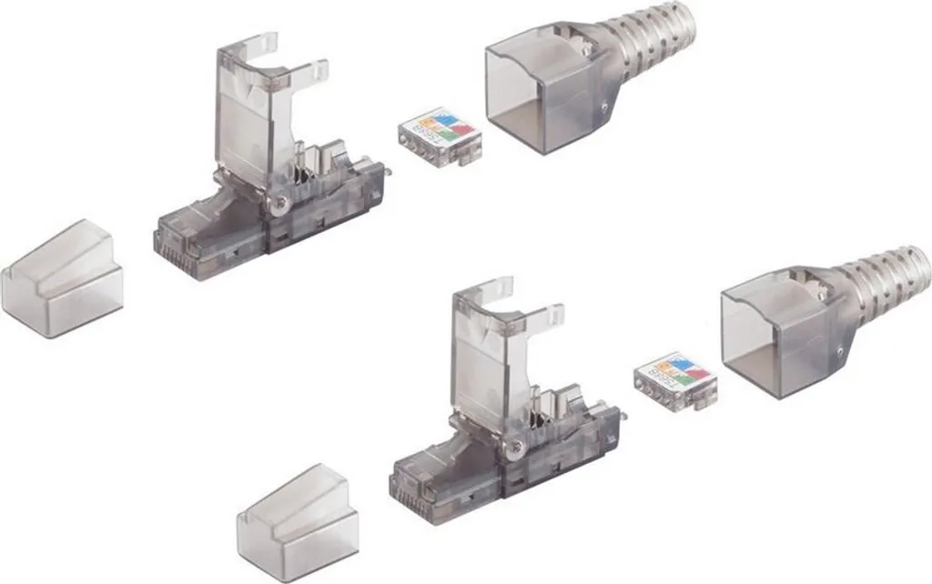 Connecteur RJ45 mâle Cat 6A Tool-less UTP VE2 sans outil pour réseau